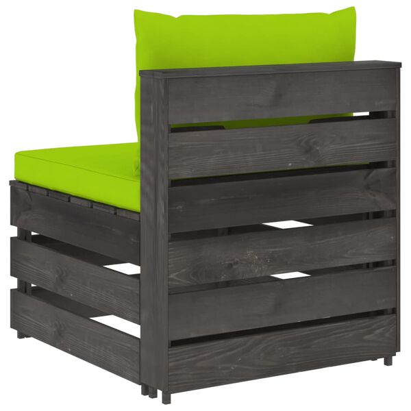 vidaXL D&iacute;lč&iacute; středov&aacute; pohovka s podu&scaron;kami &scaron;edě impregnovan&eacute; dřevo