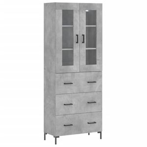 vidaXL Skř&iacute;ň highboard betonově &scaron;ed&aacute; 69,5x34x180 cm kompozitn&iacute; dřevo