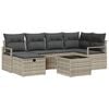 vidaXL Set pohovek s pol&scaron;t&aacute;řem s &uacute;loži&scaron;těm 7 pcs Světle &scaron;ed&aacute; polyratan