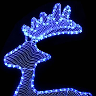 vidaXL Sob vánoční dekorace s výpletem 306 LED diod 60 x 24 x 89 cm