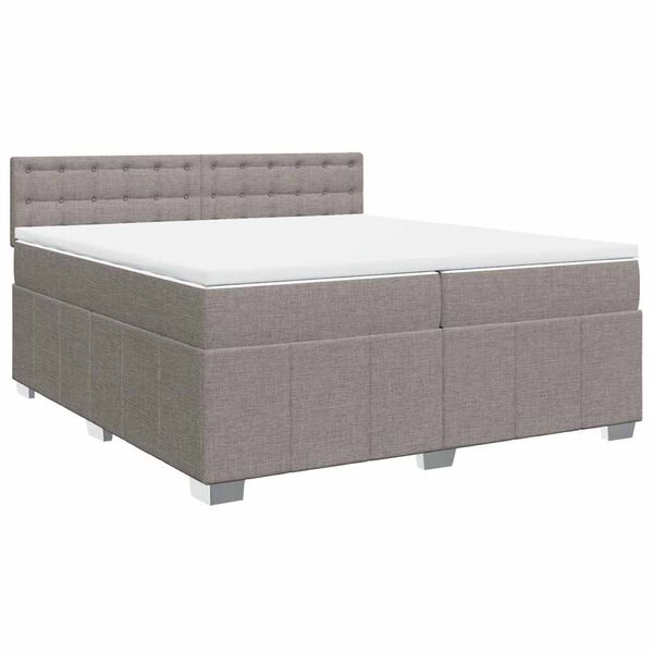 vidaXL Box spring postel s matrac&iacute; taupe 200x200 cm textil