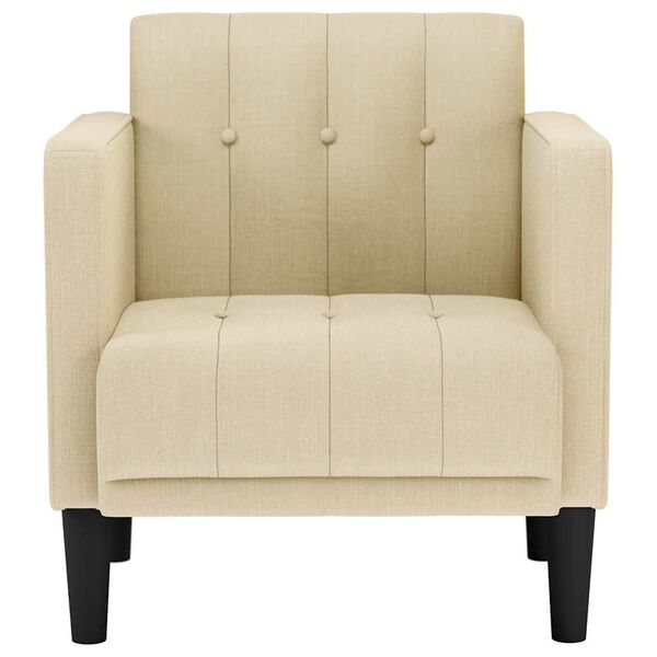 vidaXL Rozkl&aacute;dac&iacute; křeslo s područkami, kr&eacute;mov&aacute;, 53 cm, l&aacute;tka