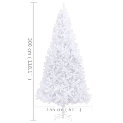 vidaXL Umělý vánoční stromek s LED osvětlením 300 cm bílý