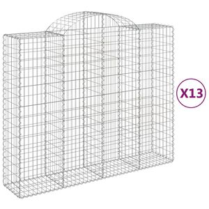 vidaXL Klenut&eacute; gabionov&eacute; ko&scaron;e 13ks 200x50x160/180cm pozinkovan&eacute; železo