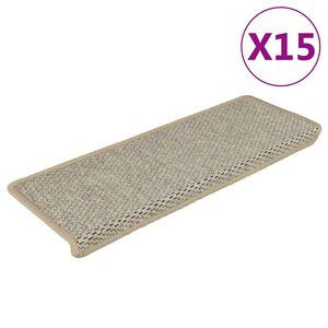 vidaXL Samolep&iacute;c&iacute; n&aacute;&scaron;lapy na schody vzhled sisal 15ks 65x21x4cm zelen&eacute;