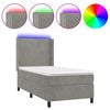 vidaXL Box spring postel s matrac&iacute; a LED světle &scaron;ed&aacute; 80 x 200 cm samet