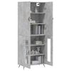 vidaXL Skř&iacute;ň highboard betonově &scaron;ed&aacute; 69,5x34x180 cm kompozitn&iacute; dřevo