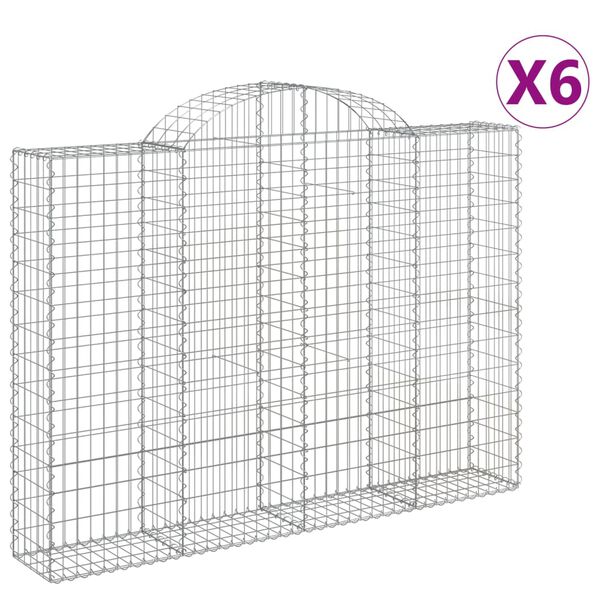 vidaXL Klenut&eacute; gabionov&eacute; ko&scaron;e 6 ks 200x30x140/160cm pozinkovan&eacute; železo