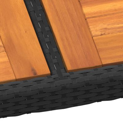 vidaXL Zahradní stůl 200x150x75 cm akáciové dřevo a polyratan černý