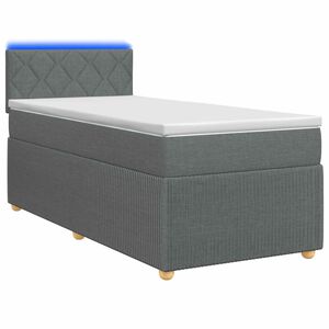 vidaXL Postel boxspring s matrac&iacute; s čelo Tmavě &scaron;ed&aacute; 80 x 200 cm Textil