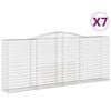 vidaXL Klenut&eacute; gabionov&eacute; ko&scaron;e 7 ks 400x50x160/180cm pozinkovan&eacute; železo