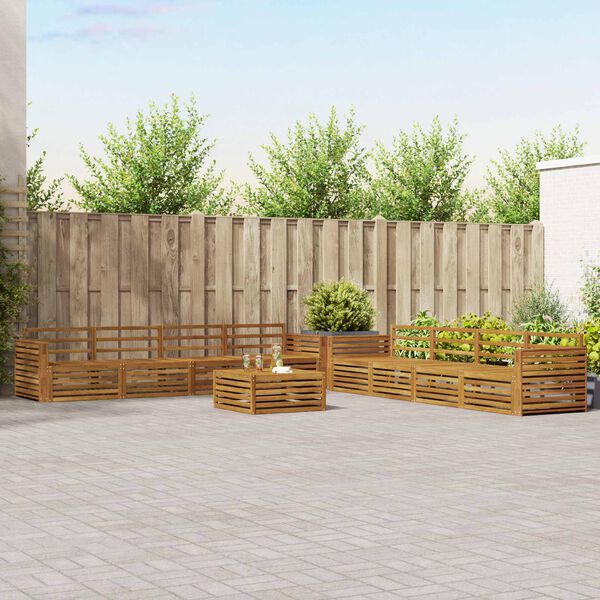 vidaXL Venkovn&iacute; pohovkov&aacute; souprava 9 pcs Př&iacute;rodn&iacute;