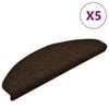 vidaXL Schodov&eacute; rohože samolepic&iacute; 5 ks 65 x 21 x 4 cm hněd&eacute;, půlkulat&eacute;, velk&eacute;