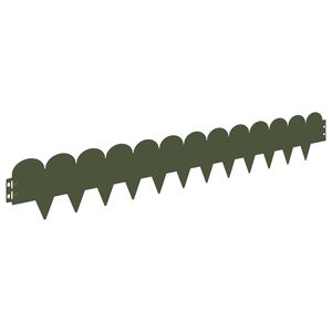 vidaXL Okraj tr&aacute;vn&iacute;ku 10 ks 103 x 15 cm Ocel Olivově zelen&aacute;