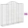 vidaXL Klenut&eacute; gabionov&eacute; ko&scaron;e 6 ks 200x30x160/180cm pozinkovan&eacute; železo