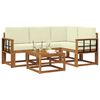 vidaXL Venkovn&iacute; pohovkov&aacute; souprava 5 pcs Přirozen&aacute; a Kr&eacute;mov&aacute;