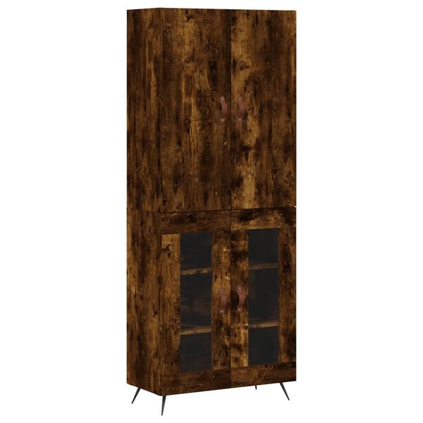 vidaXL Skř&iacute;ň highboard kouřov&yacute; dub 69,5 x 34 x 180 cm kompozitn&iacute; dřevo