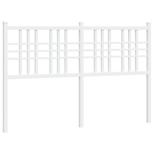 vidaXL Kovov&eacute; n&aacute;hradn&iacute; čelo postele b&iacute;l&eacute; 120 cm