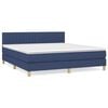 vidaXL Box spring postel s matrac&iacute; modr&aacute; 180x200 cm textil