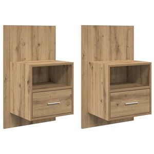 vidaXL Nočn&iacute; skř&iacute;ňka se z&aacute;suvkou 2 pcs Artisanov&yacute; dub 50 x 32.5 x 80cm