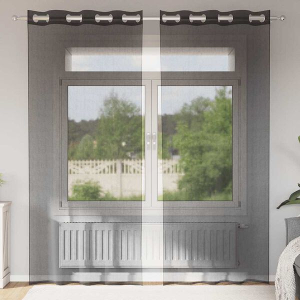 vidaXL Vo&aacute;lov&eacute; z&aacute;věsy s průchodkami 2 ks čern&eacute; 140x225 cm