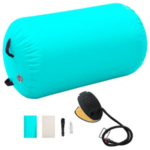 vidaXL Nafukovac&iacute; cvičebn&iacute; v&aacute;lec s pumpou 100 x 60 cm PVC zelen&yacute;