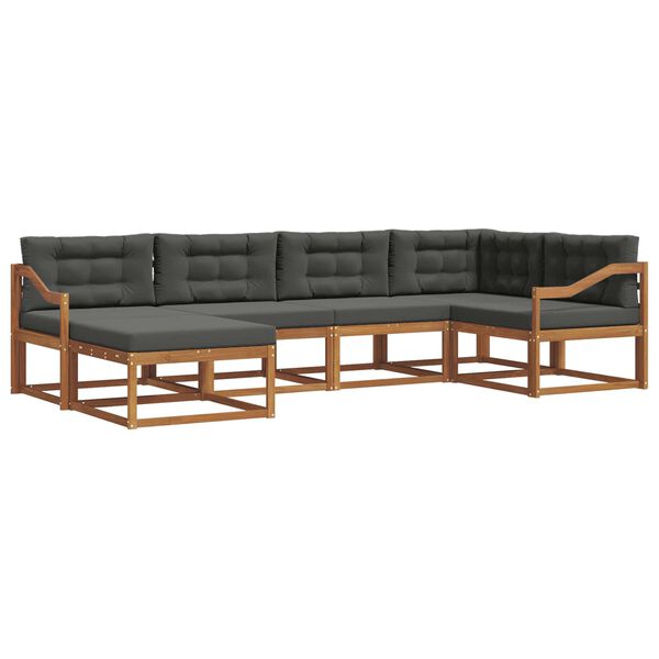 vidaXL Venkovn&iacute; pohovkov&aacute; souprava 6 pcs Přirozen&aacute; a Anthracitov&aacute;