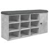 vidaXL Lavice s botn&iacute;kem betonově &scaron;ed&aacute; 102x32x50 cm kompozitn&iacute; dřevo