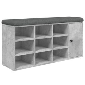 vidaXL Lavice s botn&iacute;kem betonově &scaron;ed&aacute; 102x32x50 cm kompozitn&iacute; dřevo