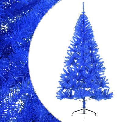 vidaXL Umělý poloviční vánoční stromek se stojanem modrý 180 cm PVC