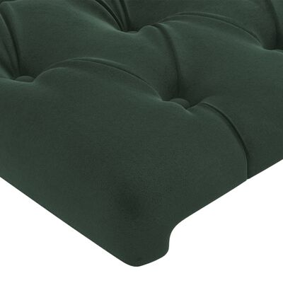 vidaXL Čelo postele s LED tmavě zelené 147 x 16 x 118/128 cm samet