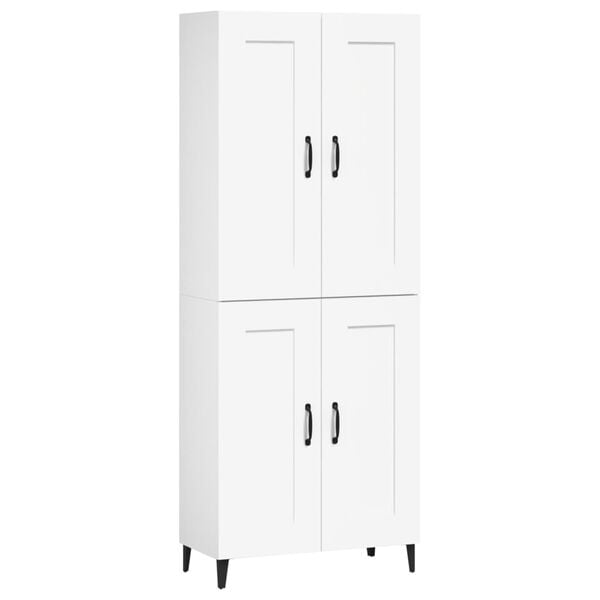 vidaXL Skř&iacute;ň highboard b&iacute;l&aacute; 69,5 x 34 x 180 cm kompozitn&iacute; dřevo