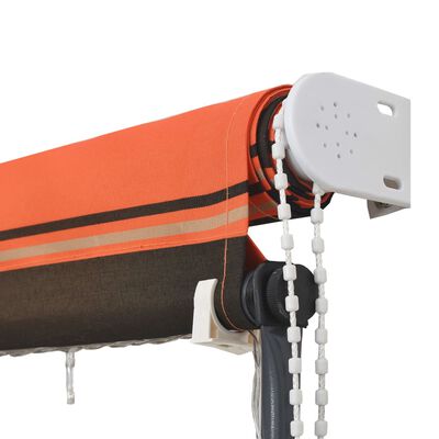 vidaXL Zatahovací markýza s LED světlem 200 x 150 cm oranžovo-hnědá