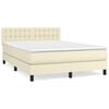 vidaXL Box spring postel s matrac&iacute; kr&eacute;mov&aacute; 140x200 cm uměl&aacute; kůže