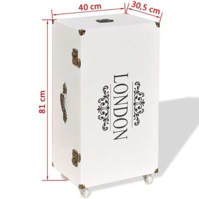 vidaXL Odkládací skříňka ve tvaru kufru 40x30,5x81 cm bílá
