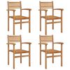 vidaXL Židle 4 pcs Hněd&aacute; 56 x 55 x 90,5 cm Pevn&eacute; teakov&eacute; dřevo