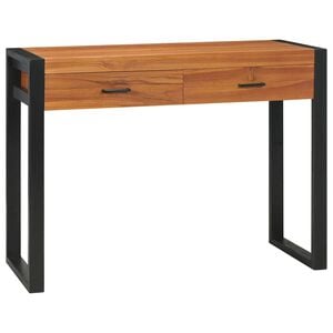 vidaXL Psac&iacute; stůl se 2 z&aacute;suvkami 100 x 40 x 75 cm teakov&eacute; dřevo
