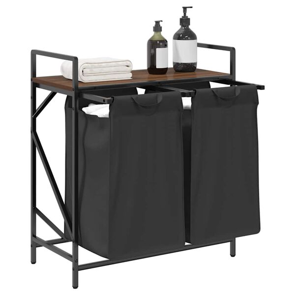 vidaXL Ko&scaron; na pr&aacute;dlo se 2 přihr&aacute;dkami a polic&iacute; hněd&yacute; dub