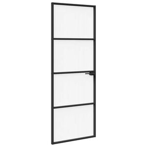 vidaXL Domovn&iacute; dveře 76 x 201,5 x 3,5 cm Hlin&iacute;k a tvrzen&eacute; sklo