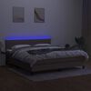 vidaXL Box spring postel s matrac&iacute; a LED taupe 180x200 cm textil