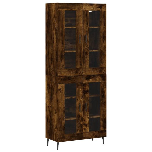 vidaXL Skř&iacute;ň highboard kouřov&yacute; dub 69,5 x 34 x 180 cm kompozitn&iacute; dřevo