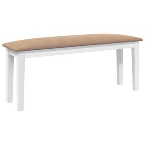 vidaXL Lavice 110 cm b&iacute;l&aacute; z masivn&iacute;ho dřeva s gumou