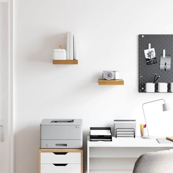 vidaXL N&aacute;stěnn&aacute; polička 2 pcs Hněd&aacute; 23 x 23,5 x 4 cm kompozitn&iacute; dřevo