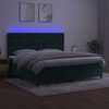 vidaXL Box spring postel s matrac&iacute; a LED tmavě zelen&aacute; 200x200 cm samet