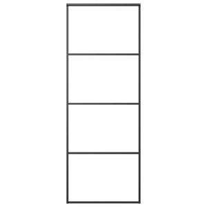 vidaXL Posuvn&eacute; dveře ml&eacute;čn&eacute; ESG sklo a hlin&iacute;k 76 x 205 cm čern&eacute;