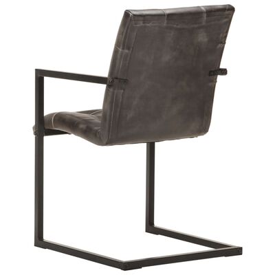 vidaXL Konzolové jídelní židle 2 ks šedé s ošoupáním pravá kůže