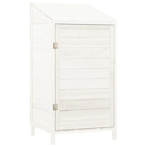 vidaXL Zahradn&iacute; kůlna b&iacute;l&aacute; 55 x 52 x 112 cm masivn&iacute; jedlov&eacute; dřevo