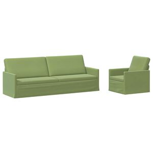 vidaXL Set pohovek 2 pcs Světl&aacute; zelen&aacute; Samet
