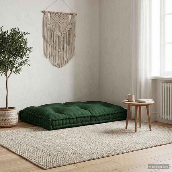 vidaXL Polstrovan&yacute; pohovkov&yacute; pol&scaron;t&aacute;ř Zelen&aacute; 120 x 80 x 12 cm textil