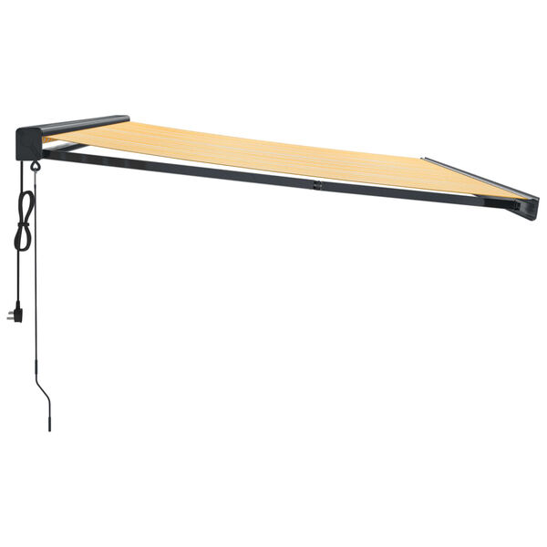 vidaXL Zatahovac&iacute; mark&yacute;za žlut&aacute; a b&iacute;l&aacute; 4,5 x 3 m textil a hlin&iacute;k